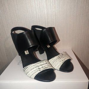 Karl Lagerfeld leather black and white strappy sandals